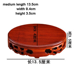 red sandalwood oval base Wood Craft Home Accessories Aquarium Vase Seat Decoration Crafts Base Home Furnishing
