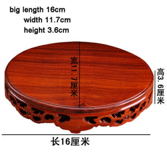 red sandalwood oval base Wood Craft Home Accessories Aquarium Vase Seat Decoration Crafts Base Home Furnishing