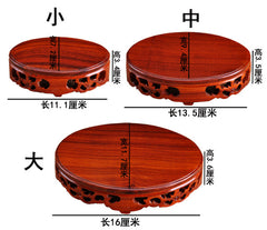 red sandalwood oval base Wood Craft Home Accessories Aquarium Vase Seat Decoration Crafts Base Home Furnishing
