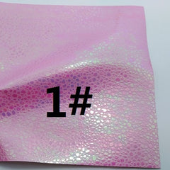2PCS A4 SIZE Faux Leather Fabric Iridescent Embossed Croco Grain Metallic Leather Fabric Sewing Fabric Fabric 2S33