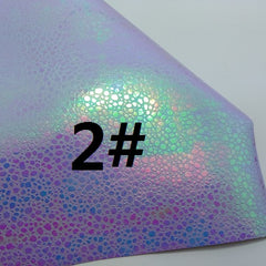 2PCS A4 SIZE Faux Leather Fabric Iridescent Embossed Croco Grain Metallic Leather Fabric Sewing Fabric Fabric 2S33