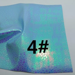 2PCS A4 SIZE Faux Leather Fabric Iridescent Embossed Croco Grain Metallic Leather Fabric Sewing Fabric Fabric 2S33