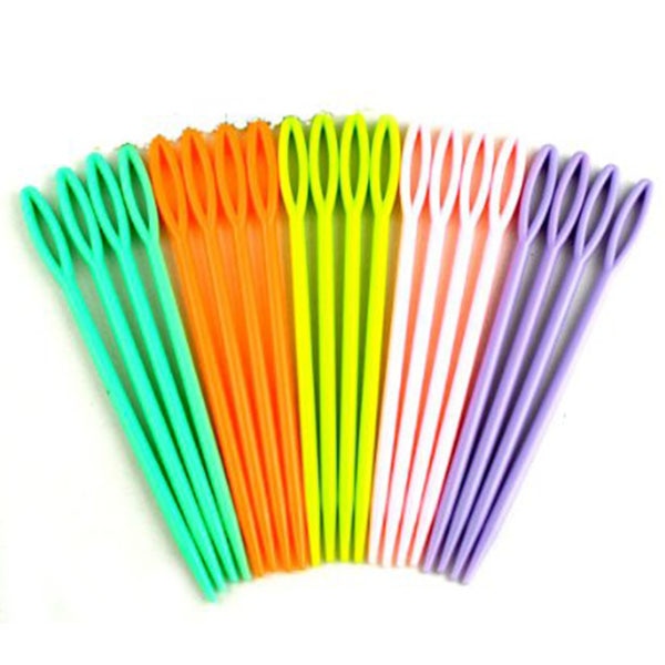 20Pcs Multicolor Plastic Sewing Needles Tools DIY Apparel Sewing Fabric Sewing Knit Weaving Needles 7-9cm
