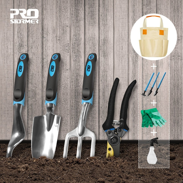 Prostormer 10 PCS Garden And Bonsai Shovel Tool Set Garden Scissors With Gloves Gardening Gifts With Trowel Pruners Budama Makas