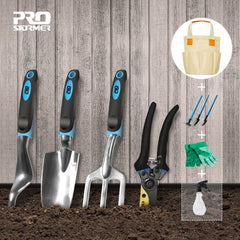 Prostormer 10 PCS Garden And Bonsai Shovel Tool Set Garden Scissors With Gloves Gardening Gifts With Trowel Pruners Budama Makas